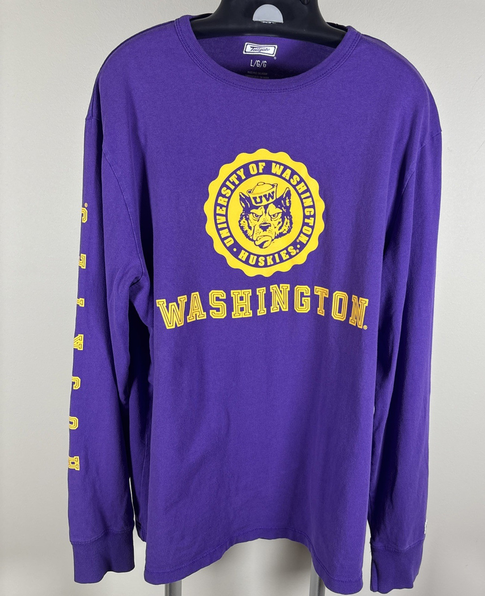 University of Washington Huskies U Dub Purple Long Sleeve Shirt Unisex Large